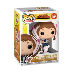 the pop vinyl figure is in a box with an image of her character on it