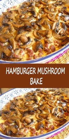 two pictures showing different types of mushroom bake