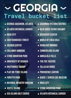 the georgia travel bucket list is shown