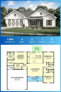 two story house plans with an open floor plan for the front and back of the house