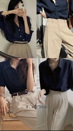 Warm Tone Colors Clothes, Dark Academia Outfit Simple, Aesthetic Formal Outfits, Office Aesthetic Outfit, Front Desk Outfits, Pants Formal Outfit, Formal Shirts Women