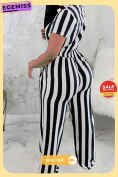 Casual Striped Split Joint Turndown Collar Straight Jumpsuits Striped Short Sleeve Jumpsuits And Rompers For Beach, Striped Short Sleeve Jumpsuits And Rompers For Summer, Fitted Short Sleeve Jumpsuits And Rompers For Beach, Fitted Short Sleeve Jumpsuit For Vacation, Casual Fitted One-piece Jumpsuits And Rompers, Casual White One-piece Jumpsuit, Casual Fitted One-piece Jumpsuit, Striped Fitted V-neck Jumpsuit, Striped Fitted V-neck Jumpsuits And Rompers