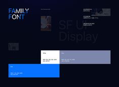 an image of a screen shot with the text'family font'in blue and white