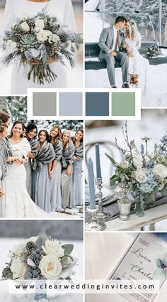 Winter Wedding Flowers - Great! I love them - Visit to See More IMMEDIATELY! Wedding Color Schemes Winter, Blue Winter Wedding, February Wedding, Wedding Themes Winter, Winter Wedding Decorations, Winter Wedding Inspiration