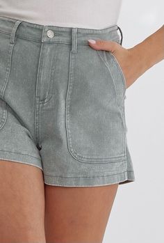 Take the amazingness of the Cropped To Perfection Crops but make them shorts! These easy to wear shorts will be your go to for summer. A high waist denim short with full front pockets, button and zipper closure, belt loops, and are super lightweight. 97% cotton 3% spandex Model is 5'10 wearing a small Spring High Waist Denim Cargo Shorts, High-waisted Jean Shorts With Pockets, Utility Style Jean Shorts With Built-in Shorts, High Rise Denim Cargo Shorts For Summer, Utility Jean Shorts For Spring, Summer Utility Shorts With Belt Loops, Utility Shorts With Belt Loops For Summer, Spring High Rise Utility Jean Shorts, Spring Utility Cargo Shorts