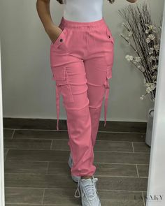 Lasaky - High-Quality Drawstring Pants with Stylish Pocket Design and Cuffed Bottoms Chubby Baddie, Outfits Vacation, Outfits Everyday, Cold Spring, Overalls Pants, Classy Casual Outfits, Outfits Spring, Cuffed Pants, Trousers Pants