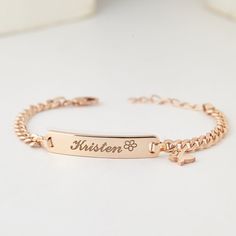 "Personalized this adorable baby bracelet with your kid's name on the bar and a cute charm of your choice, making a great gift idea for special occasions such as the first birthday, baptism and many more! ► PERSONALIZED KID NAME BRACELET WITH CHARM * Pendant measures approx: 1 17/64 x 1/4 inch * By default, silver items comes with BLACK engraving and gold-plated item comes with CLEAR engraving. * Age group bracelet size recommendation: Newborn to 6 months - XXS: bracelet's circumference (include Baby Boy Bracelet, Kids Name Bracelet, Engraved Bar Bracelet, Personalised Baby Bracelet, Boy Bracelet, Bracelet With Name, Toddler Jewelry, Toddler Bracelet, Boys Bracelets