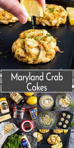 the crab cakes are ready to be eaten