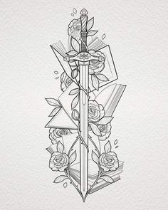 Goth Tatoos, Book Inspired Tattoos, Bookish Tattoos, Fantasy Tattoos, Dagger Tattoo, Tattoo Design Book, Fourth Wing, Book Tattoo, Spine Tattoos