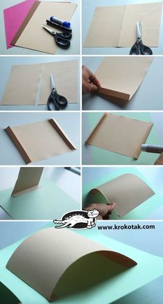 step by step instructions on how to make a diy paper bag with scissors and glue