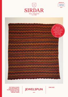 the cover of sirdar's knitting book, featuring an image of a knitted square