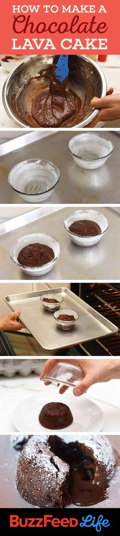 how to make chocolate lava cakes in the oven - step by step instructions on how to bake them