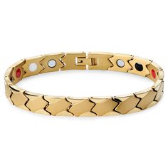 * Tough and lightweight titanium construction 
 * Stunning gold tone finish 
 * Four magnets on the inside Titanium Bracelet, Anchor Bracelet, Wide Bracelet, Engraved Bracelet, Leather Cuffs Bracelet, Paracord Bracelets, Magnetic Bracelet, Bracelet Collection, Colorful Bracelets