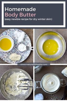 Homemade Body Butter for dry winter skin Homemade Body Butter, Natural Body Butter, Diy Body Butter, Homemade Scrub, Avocado Salad Recipes, Dry Winter Skin, Homemade Lotion, Homemade Butter, Diy Beauty Recipes