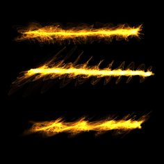 four yellow lines are in the shape of letters that appear to be made out of fire