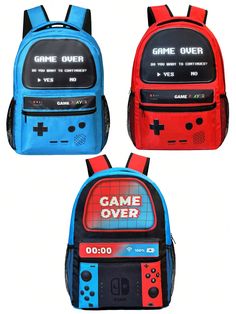 Back To School Backpack For Boys - Gamer Boys Backpack For Kids Children Teens Elementary Middle School - Boys Backpacks Ages 6-18,16″ Video Game Bookbag Travel Back Pack Multicolor Casual,Cute   Pu Animal,Colorblock,Letter    Kids Bags & Luggage, size features are:Bust: ,Length: ,Sleeve Length: Boys Backpack, Middle School Boys, Gamer Boys, Back To School Backpack, School Backpack Boys, Water Resistant Backpack, Kids School Backpack, Back To School Backpacks, Childrens Backpacks