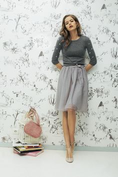 Tutu Skirt Women, Rok Outfit, Stile Casual Chic, Looks Pinterest, Womens Maxi Skirts, Mode Casual, Grey Outfit, Preppy Outfit