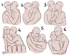 an image of how to hug someone in different positions on the same person's face