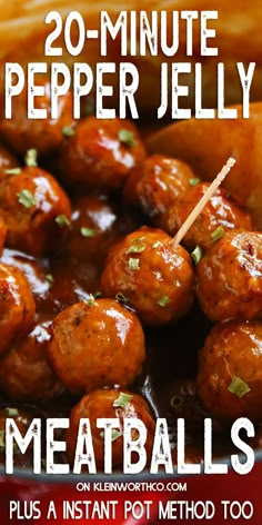 meatballs are served in a red sauce and garnished with parsley