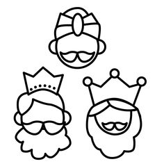 three cartoon characters with crowns on their heads, one is wearing a beard and the other has