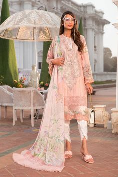 Brand new. 100% Original Maria B Luxe Lawn Main Teri Aan D-2210-A. Please read the notes below carefully before placing the order. Fabric details. * Embroidered Lawn Neckline 1 * Embroidered Organza Neckline 2 * Embroidered Lawn Front * Printed Back * 100% Pure Chinese Silk Printed Dupatta * Printed Trouser * Embroidered Lawn Sleeve * Embroidered Organza Sleeve Lace * Embroidered Organza Sleeve Patch * Embroidered Organza Ghera Lace * Embroidered Lawn Ghera Lace Note: 1) Please select the preferred size from the list or message me if you would like custom made. 2) Size chart is mentioned in the listing pictures. 3) If you choose to purchase the suit in the form of unstitched fabric, you will receive the fabric that is mentioned under fabric details. No extra accessories (faux pearls, beads Kamez Design Ideas Style, Mariab Collection, Maria B Lawn, Organza Sleeves, Chinese Silk, Unstitched Dress Material, Printed Dupatta, Maria B, Embroidered Organza