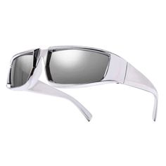 Wrap Around Silver Trendy Y2k Futuristic Unisex Street Fashion Sunglasses Trendy Wrap Around Sunglasses -- These Sunglasses Shield Your Eyes From Wind & Dust And Help You Stay Fully Focused During Your Activity, Driving, Bike, Baseball, Golf, Tennis, Running, Fishing, Hiking, Cycling, Or Riding A Motorcycle, Also Plenty For Shopping, Party, Taking Photos, As High Fashion Accessory And Daily Wear All Year Round. Uv400 Protection Your Eyes -- Environmental & Skin- Friendly Materials, High-Definiti Futuristic Sunglasses For Summer Outdoor, Modern Shield Sunglasses For Summer Streetwear, Summer Streetwear Sunglasses With Polarized Lenses, Futuristic Shield Sunglasses With Mirrored Lenses For Summer, Futuristic Mirrored Shield Sunglasses For Summer, Summer Silver Shield Sunglasses With Anti-reflective Coating, Summer Mirrored Sunglasses For Streetwear, Summer Streetwear Sunglasses With Mirrored Lenses, Futuristic Anti-reflective Shield Sunglasses For Summer