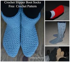 crochet slipper boot socks with free crochet pattern and instructions to make them