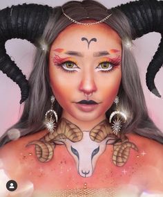 Aries Makeup Look, E Girl Makeup, Butterfly Makeup, Element Fire, Amazing Halloween Makeup, The Ram, Goth Beauty, Holiday Makeup