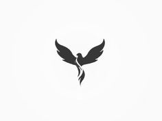 a black and white bird logo on a white background