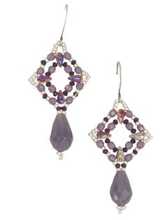 Discover these handmade earrings with purple glass beads! These delicate openwork jewels are lightweight and comfortable, perfect for everyday wear, whether at work or in your free time. They are crafted with care and attention to detail, making them an affordable yet meaningful gift for your friend. Handmade drop earrings made of beads in different shades of purple. They are 6 cm long and 2.5 cm wide. These cute diamond earrings are very light and suitable for both girls and older ladies with s Cute Diamond Earrings, Italian Costume, Purple Drop Earrings, Cheap Gift, Handmade Costumes, Beaded Drop Earrings, Cheap Gifts, Purple Lilac, Purple Glass