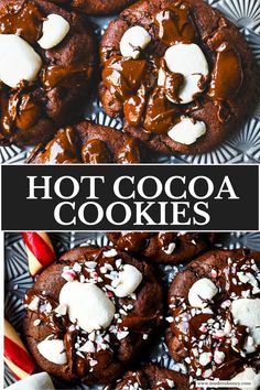 hot cocoa cookies with marshmallows on top