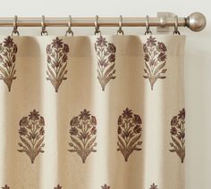 Neutral Patterned Curtains, 1910 House, Printed Cotton Curtain, Patterned Curtains, Downstairs Bathroom, Blackout Drapes, Floral Curtains, Cozy Style, Cotton Curtains