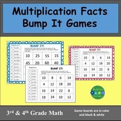 two worksheets for the bump it game with numbers and place value on them