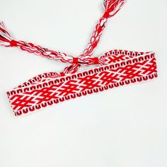 "Handmade Woven Slavic Headband with traditional ornament \"ducks\" looking to each other, as a symbol of love. This headband was made for women, perfect for some Slavic festivals, and Slavic weddings. I make the next SIZE of the headband, which usually fits everybody (except for kids): 50 cm (19.7'') of woven part and about 25 cm (9.8'') for each tie. Its width is 4.5 cm (1 13/16''). This headband is woven of cotton threads, and ties without a knot, very easy and comfortable, see the pictures a Slavic Pattern, Traditional Ornaments, Headband Men, Cotton Headband, Hair Ribbon, Woven Belt, Seed Bead Bracelets, Turbans, Love Symbols