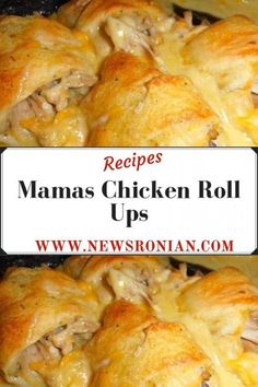 some chicken rolls with cheese and sauce on them in a pan that is ready to be eaten