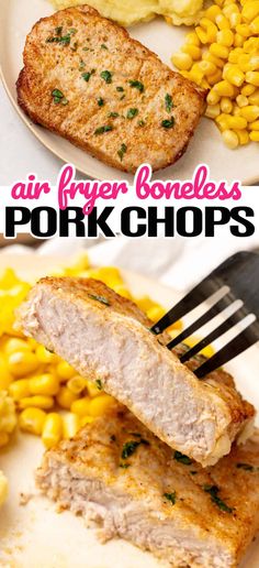 air fryer boneless pork chops with corn on the cob