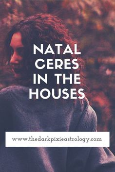 a woman with long hair and the words natl ceress in the houses