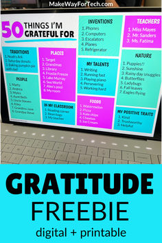 Help your students cultivate gratitude with this FREE “50 Things I’m Grateful For” worksheet! 📝Engaging way for students to say what they're thankful for.✨ Perfect for morning meetings, SEL lessons, or brain breaks, this engaging activity encourages positivity, reflection, and kindness in the classroom. Use it as a journal entry, discussion starter, or a fun brain break activity. Download now and make gratitude a meaningful habit! 💛 #TeacherFreebie #GratitudeActivities #SEL #ClassroomCulture" Gratitude Activities For Kids, Kindness In The Classroom, Regulation Activities, Emotional Regulation Activities, Printable Gratitude Journal, Gratitude Activities, Teacher Freebies, Practicing Gratitude, Morning Meetings