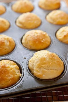 freshly baked muffins in a baking tin