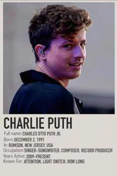 the poster for charlie puth's upcoming album