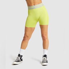 Gymshark Nwot Size Small Flex Shorts In Lime Green With Light Grey Waist Band. Gymshark Shorts, Gymshark Women, Neon Color, Green Shorts, Shorts Athletic, Fit Inspo, Gym Wear, Athletic Shorts, Try On