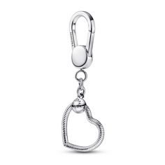 Personalize your bag with the Pandora Moments Small Heart Bag Charm Holder. Crafted in sterling silver, it features a heart-shaped pendant and a disc that can be engraved with your personal mantra. Style up to three of your favorite charms, dangles and pendants and make your bag a part of your story. Pandora Style #: 392238C00 Silver Heart Pendant Charm For Everyday, Heart Pendant Charms With Lobster Clasp, Everyday Silver Heart Pendant Charm, Heart-shaped Charms With Removable Details For Everyday, Everyday Heart-shaped Charms With Removable Features, Everyday Heart-shaped Removable Charms, Everyday Heart Shaped Removable Charms, Silver Heart Charm For Everyday, Heart Charms With Lobster Clasp For Mother's Day