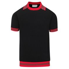 - Knitted polo- 100% cotton yarn- Unlined- Regular fit- Machine washable Fabric & Care- Delicate Machine Wash at 30 degrees(86℉) with similar colors.- Iron inside out on low temperature.- Store flat.- Do not tumble dry.- Do not bleach. Black Casual Polo Shirt With Contrast Stripes, Black Cotton Polo Shirt With Striped Collar, Black Fitted Polo Shirt With Crew Neck, Fitted Black Polo Shirt With Crew Neck, Black Casual Sweater With Contrast Stripes, Casual Black Sweater With Contrast Stripes, Black Polo Shirt With Striped Collar, Black Polo Tops With Contrast Collar, Black Collared Tops With Contrast Stripes