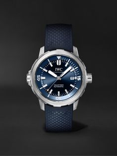 IWC SCHAFFHAUSEN's special-edition 'Aquatimer' watch is dedicated to the legacy of French Naval officer, researcher and conservationist Jacques-Yves Cousteau. Built with a robust stainless steel case that houses a 30120 automatic movement, this Swiss-made reference is water-resistant up to 30 bar and has a unidirectional rotating bezel for precise timekeeping. It's fitted on a rubber strap that's easy to swap out using the convenient quick-change system. We offer an eight-year warranty for all … Luxury Blue Automatic Watches, Luxury Automatic Blue Watches, Luxury Blue Chronometer Watch, Luxury Blue Chronograph Watch With Round Dial, Luxury Blue Watch Accessories With Subdials, Luxury Blue Watch Accessories With Date Indicator, Jacques Yves Cousteau, Naval Officer, Iwc Schaffhausen