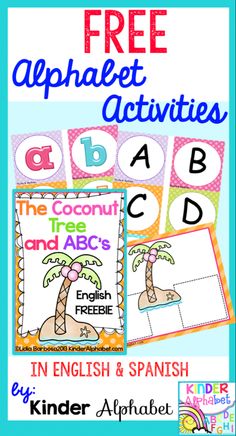 the free printable alphabet activities for kids to practice their english and spanish language skills