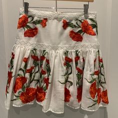 Never Worn Nice Alexis Skirt. Never Worn But Brand Tag Off On One Side Fitted Floral Embroidered Skirt For Vacation, Fitted Floral Embroidery Skirt For Vacation, Design Skirt, Brand Tags, Womens Skirt, Skirt, Cream, Women Shopping, Color