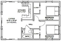 the floor plan for a two bedroom apartment with an attached bathroom and living room area