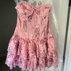 Size 2 Brand New, It’s Only Been Worn Once, Tags Are On Super Cute On, I’m 5’9 For Reference I Got For It For 600 So I’m Putting Price As 550 But Im Willing To Negotiate Pink Corset Dress For Spring Cocktail, Pink Corset Dress For Cocktail Spring Occasions, Pink Lace Mini Corset Dress, Pink Coquette Dress For Spring, Pink Corset Dress With Lace Trim, Pink Fitted Corset Dress For Garden Party, Spring Evening Coquette Dress, Fitted Lace Corset Dress For Garden Party, Princess Clothes