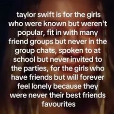 a woman with long blonde hair and a quote on it that says taylor swift is for the girls who were known but