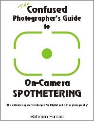 the book cover for confused photographer's guide to origama spotmetering